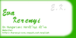 eva kerenyi business card